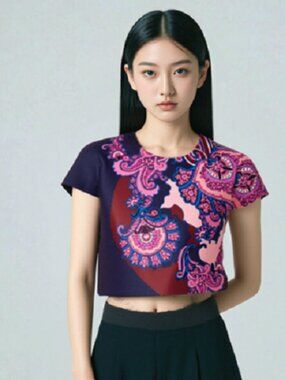 Eabha, Oriental Paisley Crop Top by Ted Baker